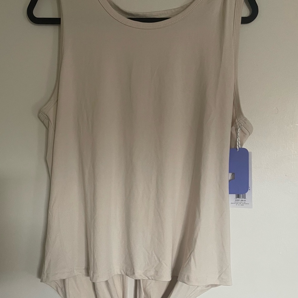 NWT Cream Sleeveless Tank Top, Sz XL